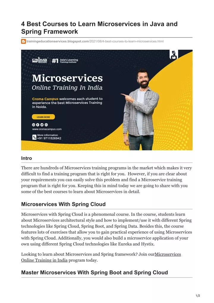 4 best courses to learn microservices in java