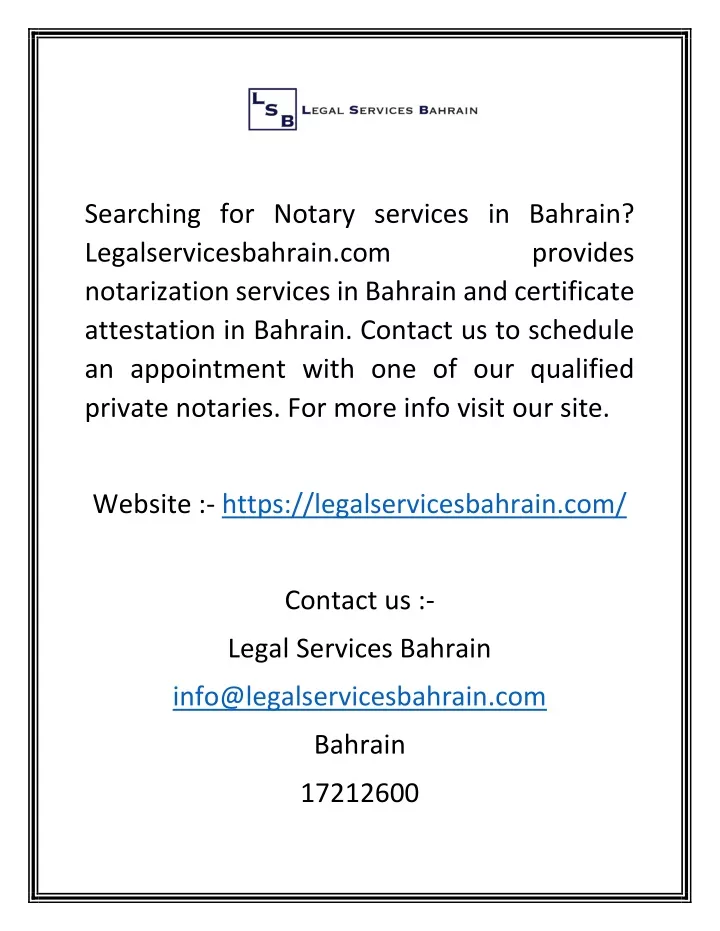 searching for notary services in bahrain