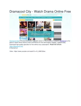 dramacool city watch drama online free
