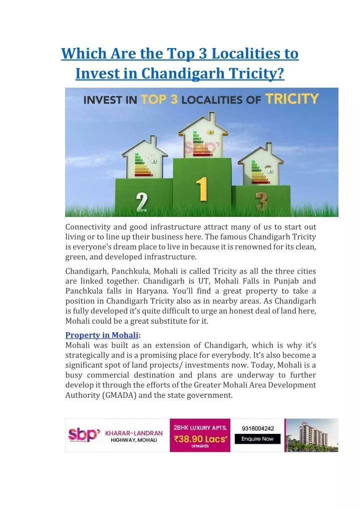which are the top 3 localities to invest