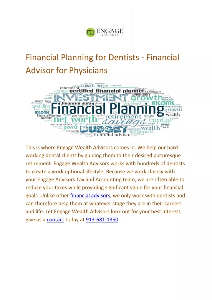 financial planning for dentists financial advisor
