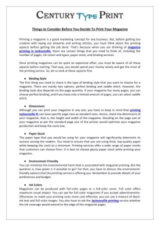 things to consider before you decide to print