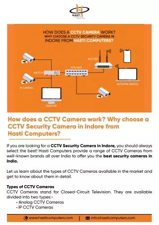How does a CCTV Camera work? Why choose a CCTV Security Camera in Indore?