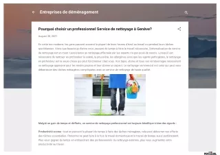 Pourquoi choisir un professionnel Service de nettoyage à Genève?