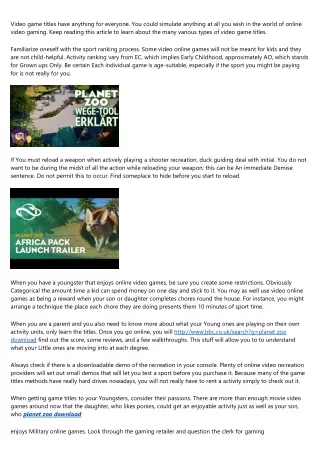 This Week's Top Stories About planet zoo download
