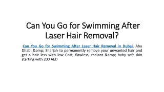 Can You Go for Swimming After Laser Hair Removal