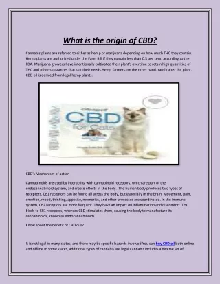 what is the origin of cbd