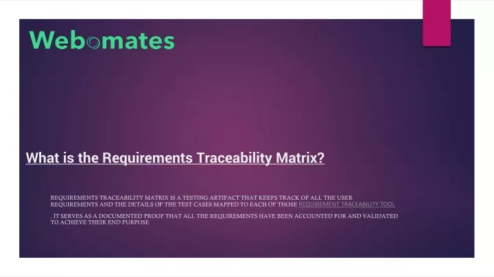 what is the requirements traceability matrix