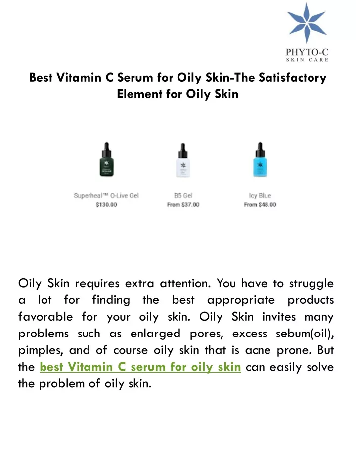 best vitamin c serum for oily skin