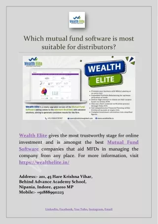 which mutual fund software is most suitable