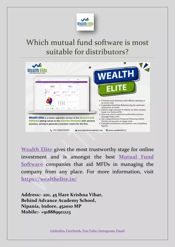 which mutual fund software is most suitable