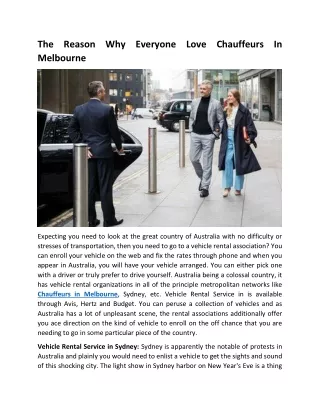 the reason why everyone love chauffeurs