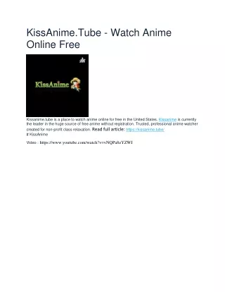 kissanime tube watch anime online free