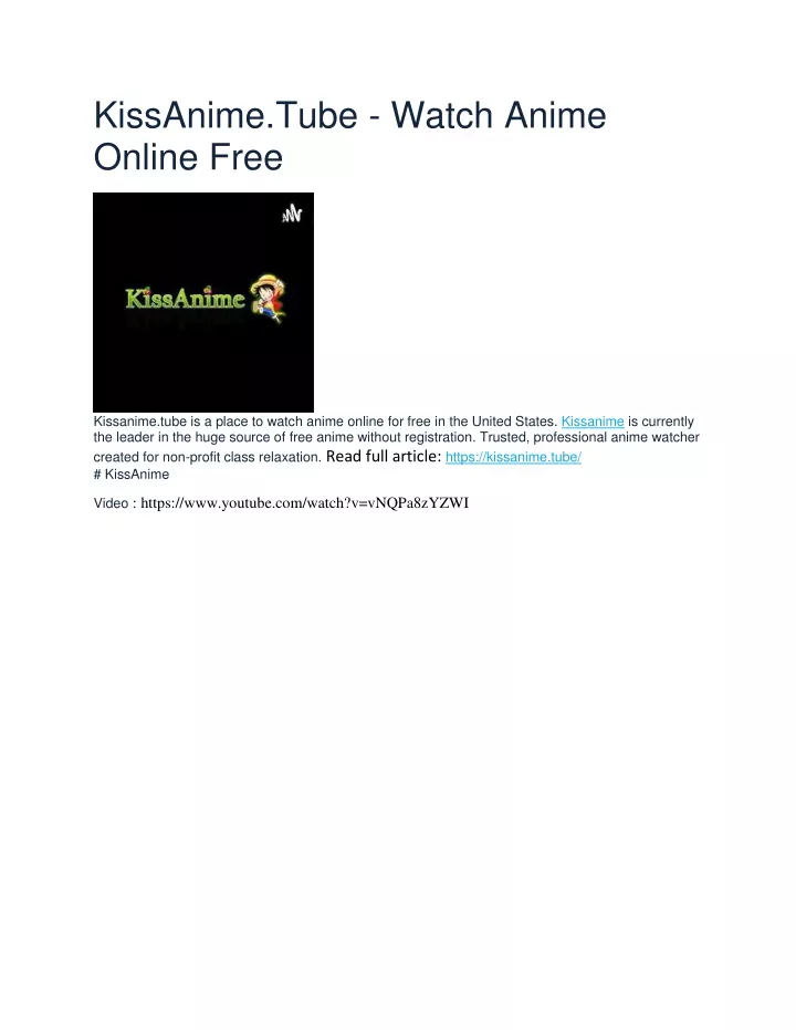 kissanime tube watch anime online free