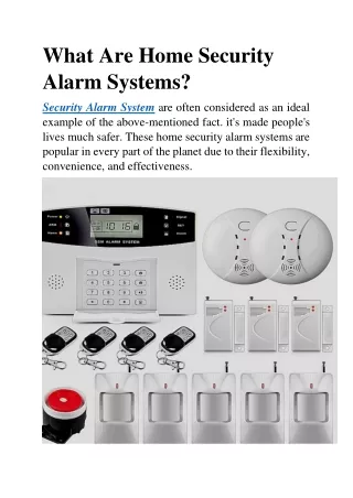 what are home security alarm systems