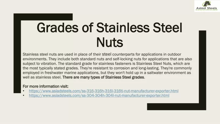 grades of stainless grades of stainless s steel