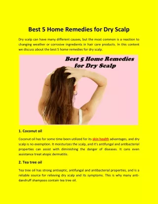 Best 5 Home Remedies for Dry Scalp