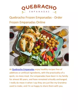 Quebracho Frozen Empanadas - Order Frozen Empanadas Online