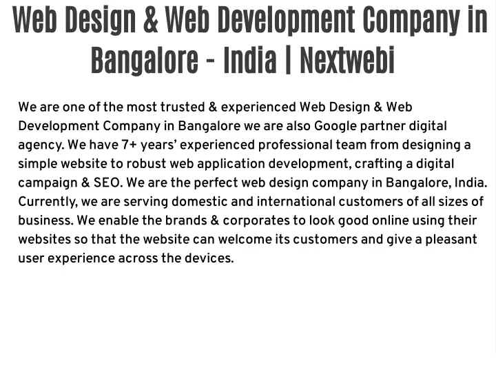 web design web development company in bangalore