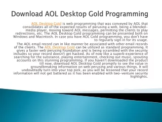 AOL Desktop Gold - Download, Install, and Reinstall