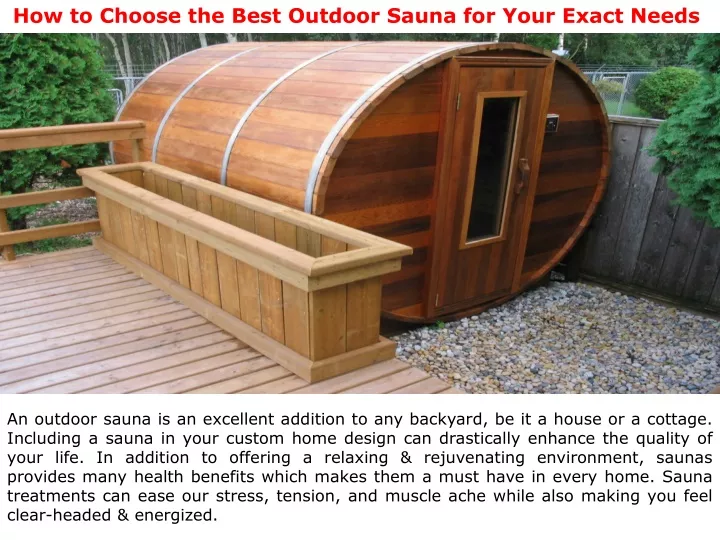 how to choose the best outdoor sauna for your