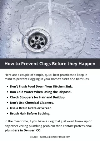 How to Prevent Clogs Before they Happen