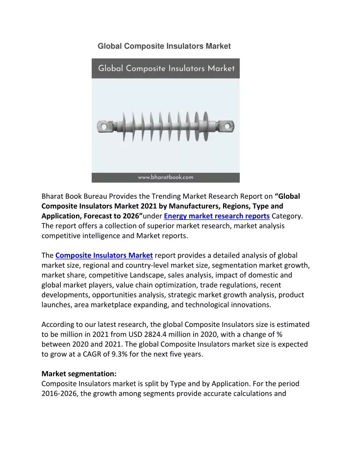 global composite insulators market