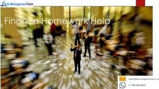 Finance Homework Help