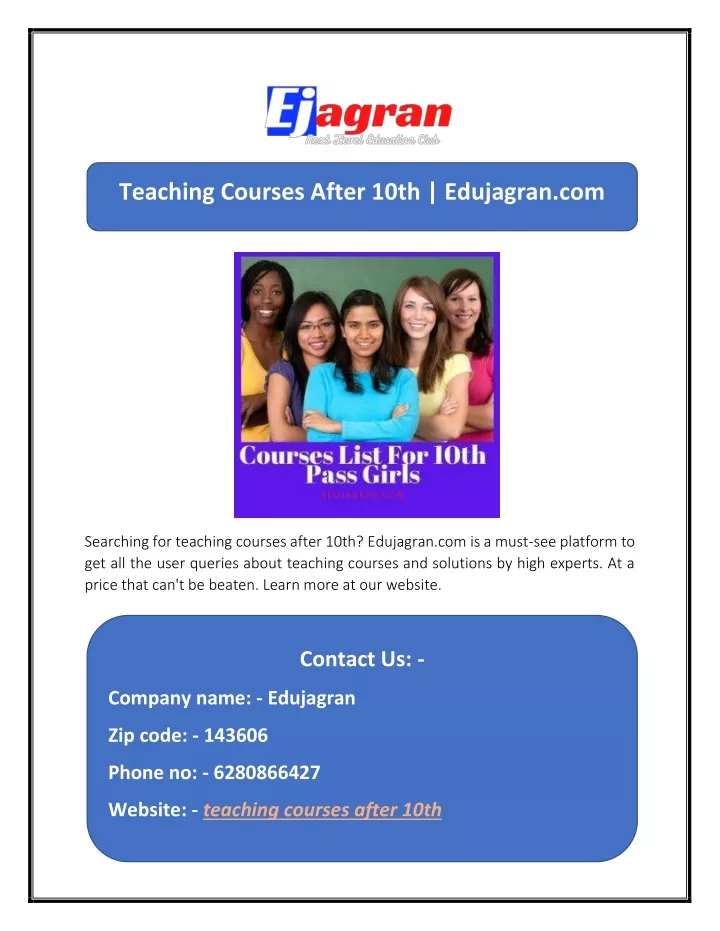 teaching courses after 10th edujagran com