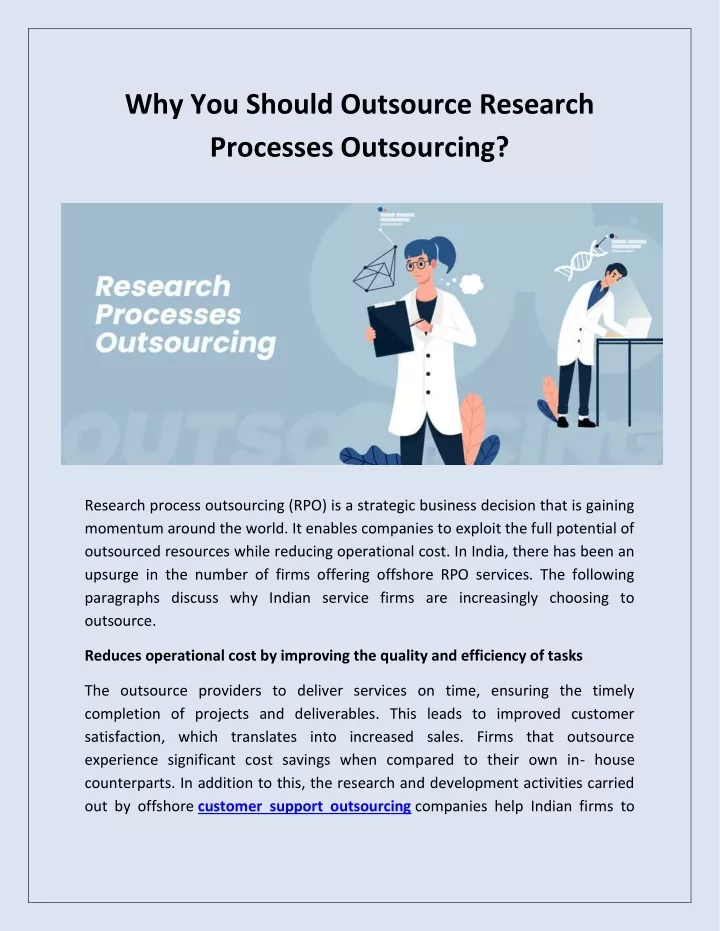 why you should outsource research processes