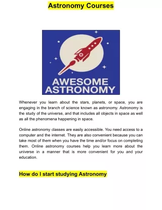 Astronomy Courses
