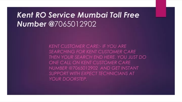 kent ro service mumbai toll free number @ 7065012902
