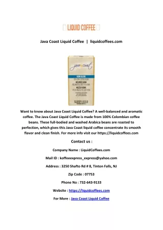 Java Coast Liquid Coffee