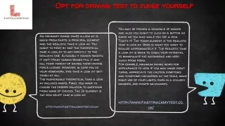 Opt for driving test to judge yourself