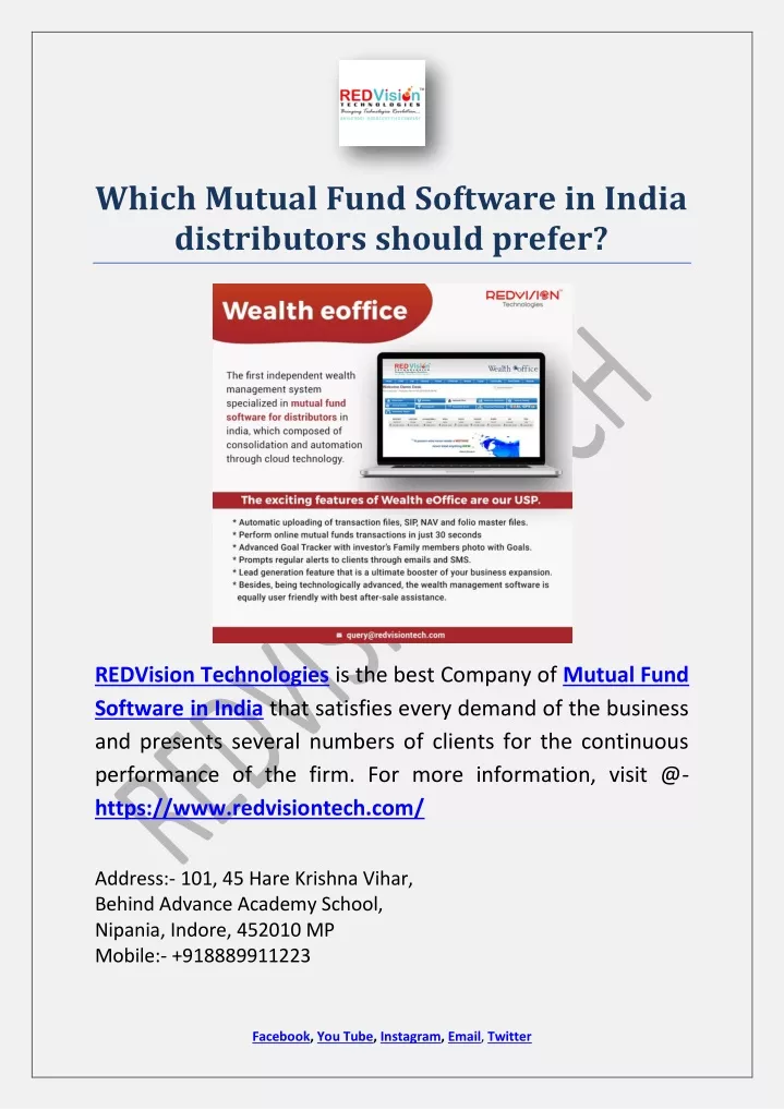 which mutual fund software in india distributors