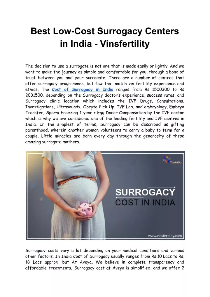 best low cost surrogacy centers in india