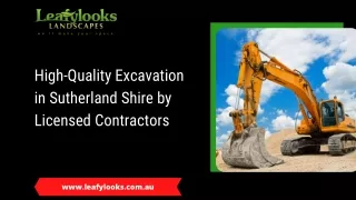 High-Quality Excavation and Tight Access Excavation in Sutherland Shire