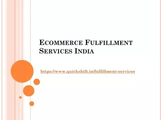 e commerce f ulfillment s ervices i ndia