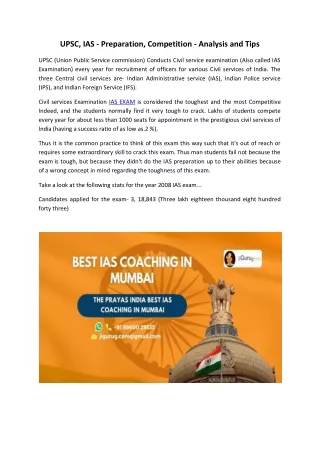 upsc ias preparation competition analysis and tips