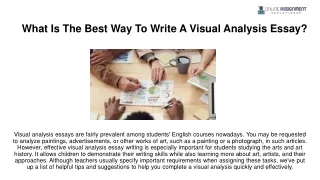 What Is The Best Way To Write Visual Analysis Essay