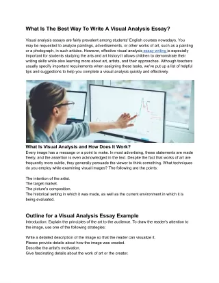 What Is the BEst Way To Write A visual Essay