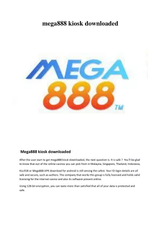 mega888 kiosk downloaded