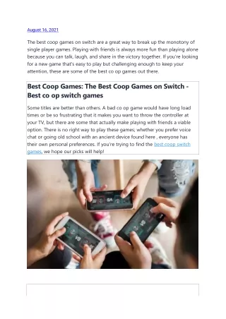 The Best Coop Games on Switch - Best co op switch games