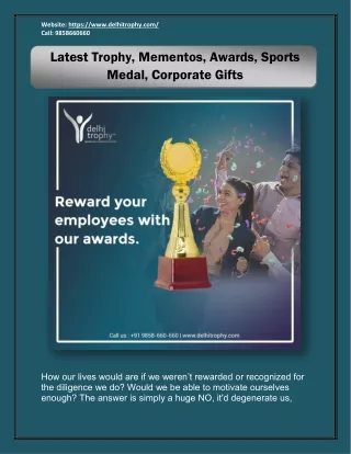 Get the Latest Trophy, Mementos, Awards, Sports Medal, Corporate Gifts for Your Employees