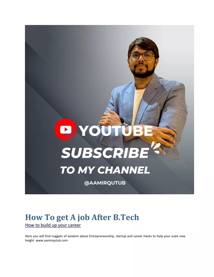 how to get a job after b tech how to build