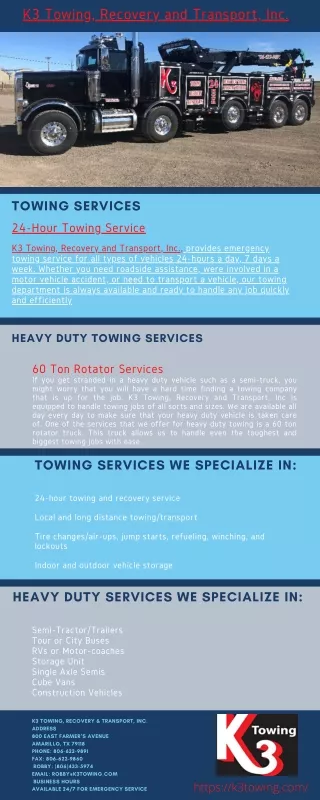 K3 Towing, Recovery and Transport, Inc.