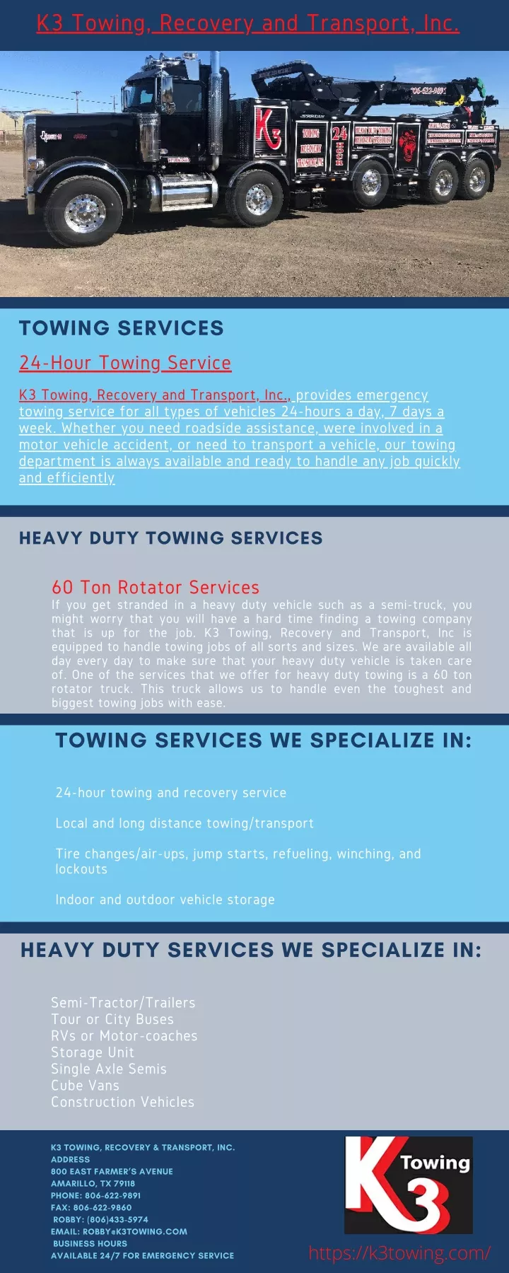 k3 towing recovery and transport inc