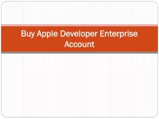 buy apple developer enterprise account