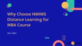 Nmims distance learning MBA