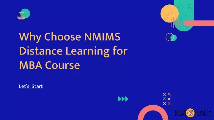 why choose nmims distance learning for mba course